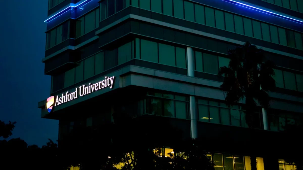 Headquarters of Ashford University in San Diego, a for-profit university, in December 2017.
(Frank Duenzl/dpa/picture alliance/SIPA USA)