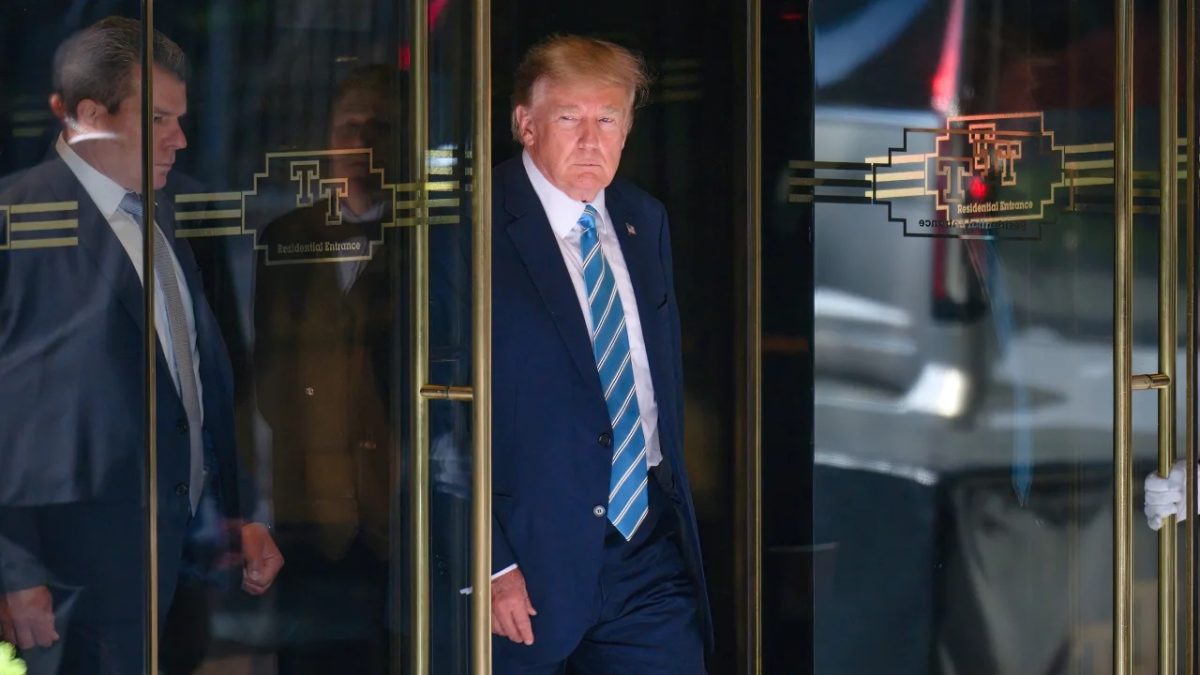 Former President Donald Trump leaves Trump Tower on May 31, 2023, in New York City. (James Devaney/GC Images/Getty Images)