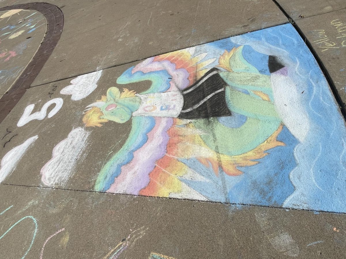 Kent Navs held a chalk art competition outside of Tri Towers, this is submission number 5. 