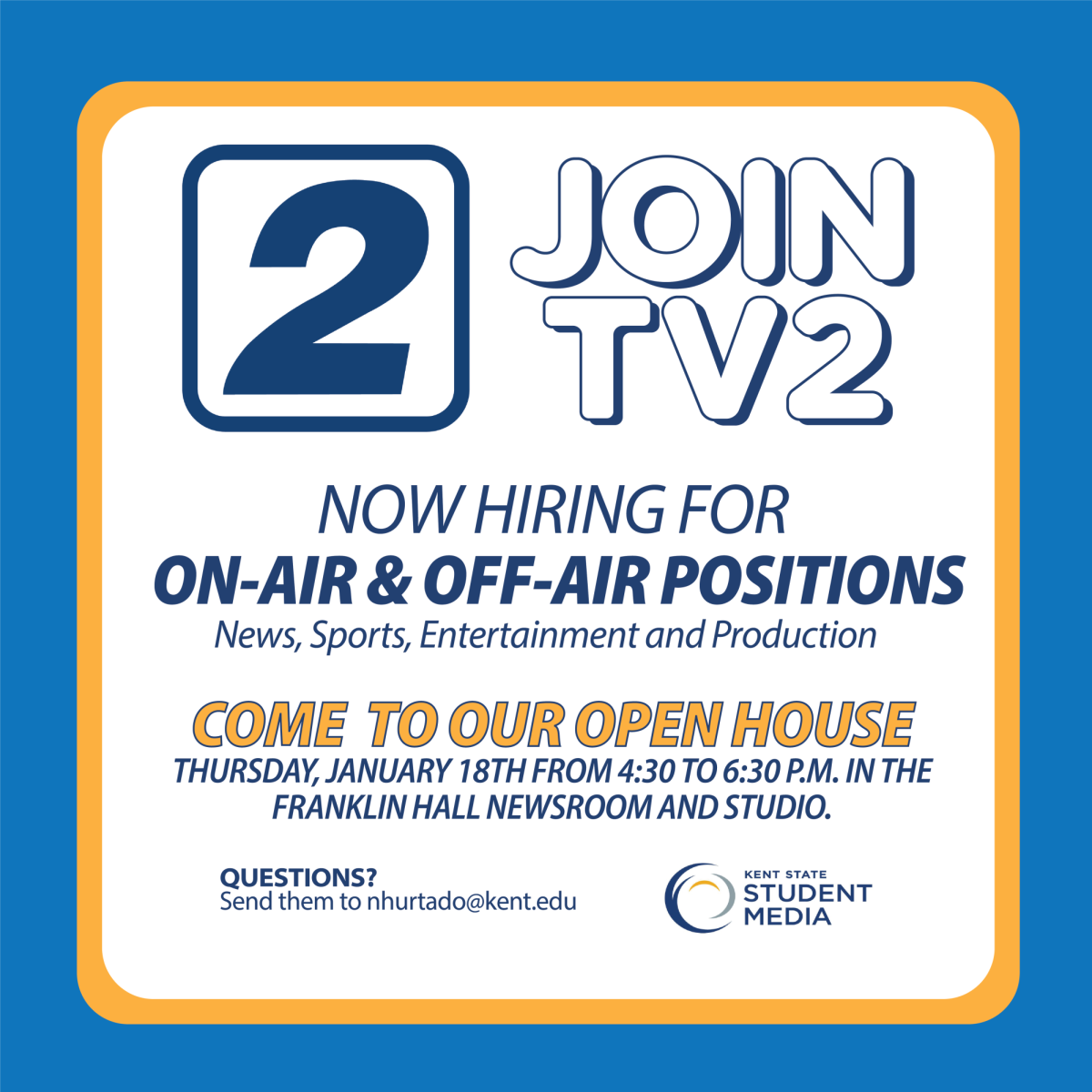 TV2 is Hiring for the Spring Semester!