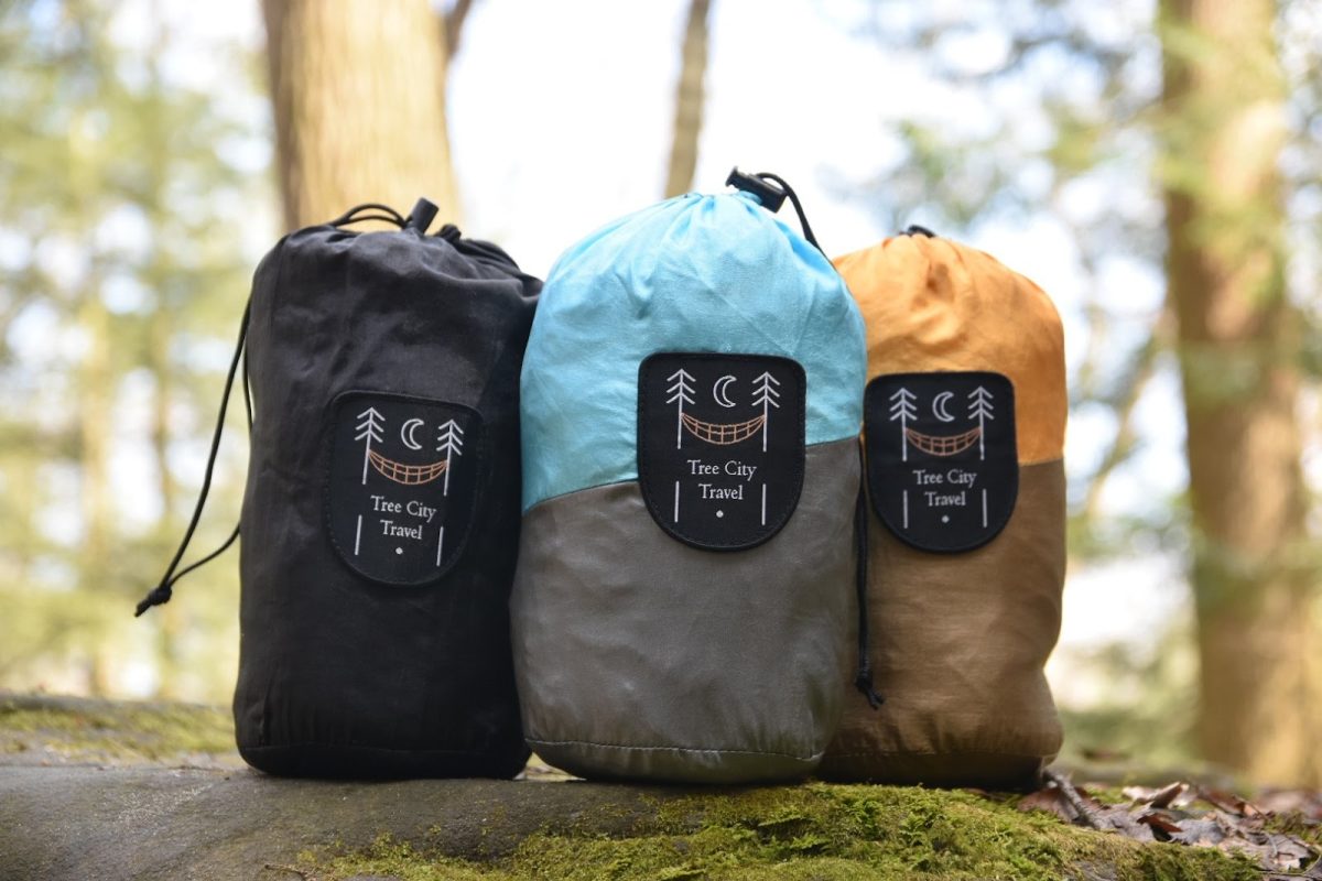 Tree City Travel sells hammocks, as shown above, as well as water bottles and coffee mugs. They plan to keep expanding with products such as hats, crewnecks, hoodies, camping gear and tents