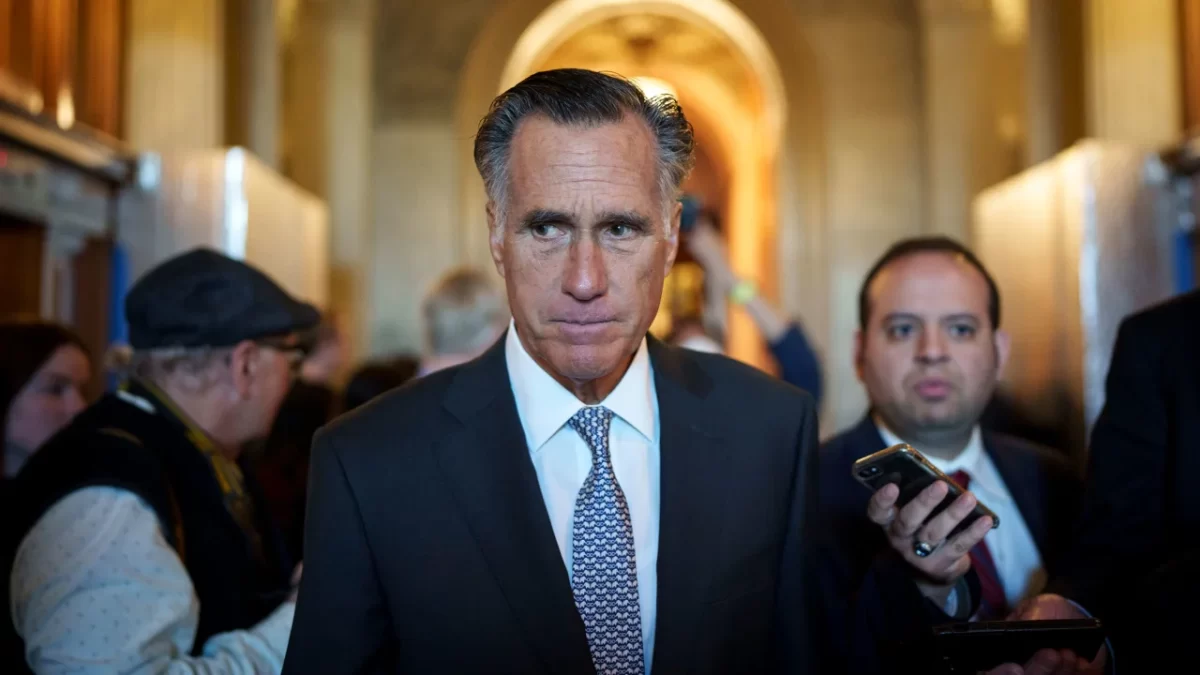 Sen. Mitt Romney leaves the Senate floor at the Capitol on November 16, 2022 in Washington, DC. (Drew Angerer/Getty Images)