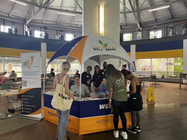 Kent State of Well-Being holds a booth at the the Rec Center Sept. 21, 2023.