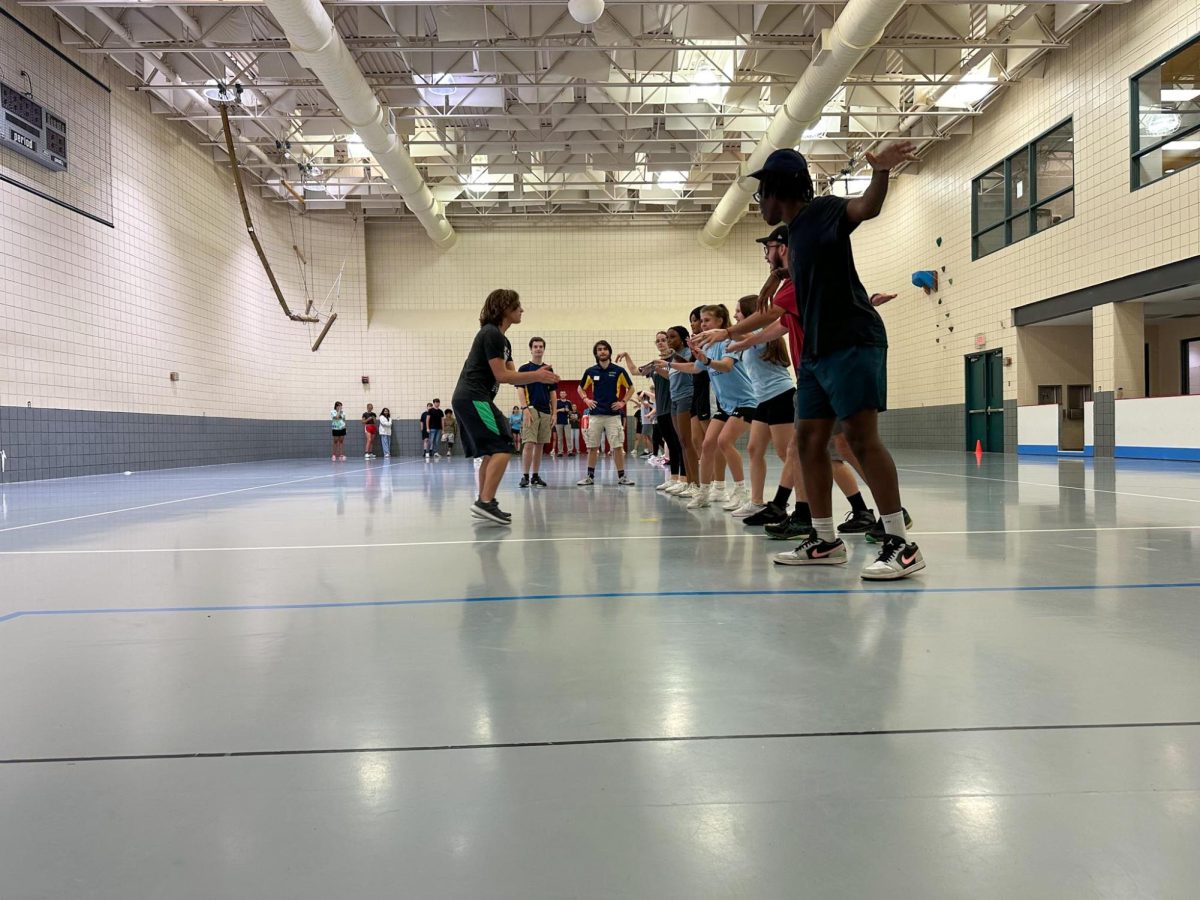 Provost Leadership Academy (PLA) students spend their evening at the Rec Center working on team building skills and playing fun games on Sept. 11, 2023.