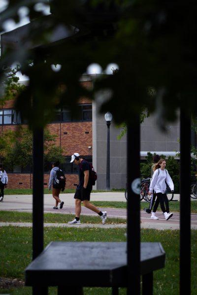 Students walk by Bowman Hall on Sept. 12, 2023.