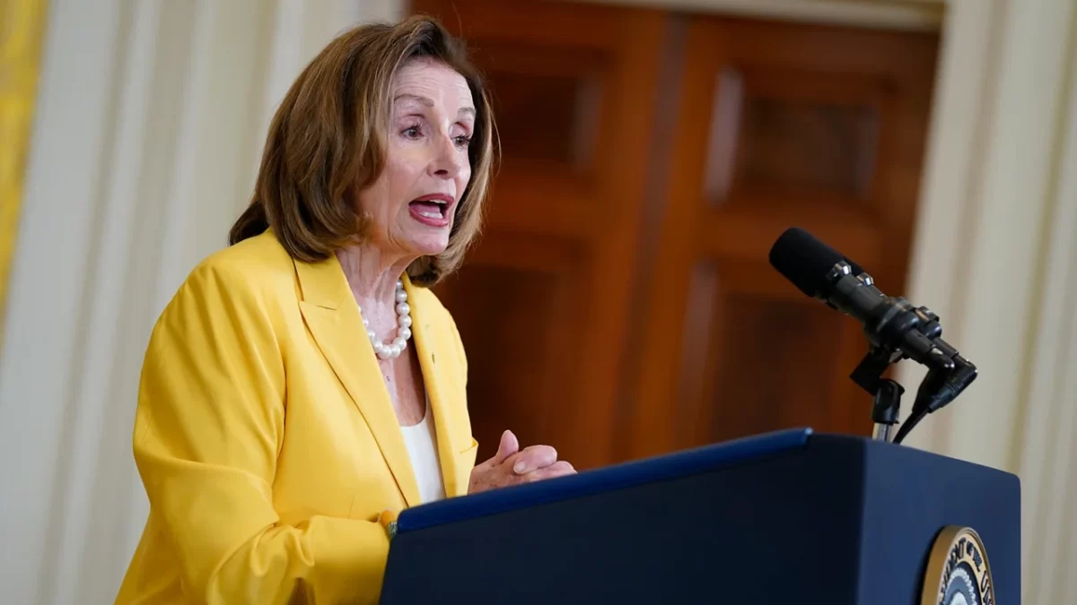 Former+Speaker+of+the+House+Nancy+Pelosi+speaks+on+the+anniversary+of+the+Inflation+Reduction+Act+during+an+event+in+the+East+Room+of+the+White+House%2C+Wednesday%2C+August+16%2C+2023%2C+in+Washington.+%28Evan+Vucci%2FAP%29