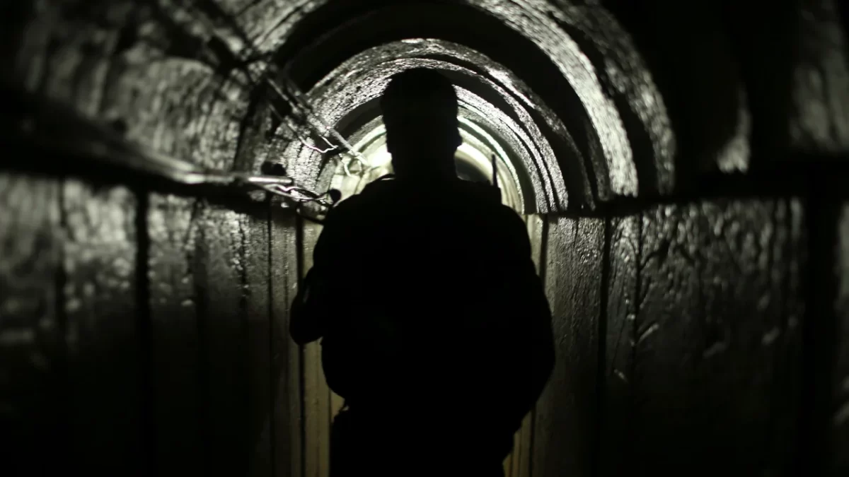 In this 2014 file photo, a fighter from the armed wing of the Hamas movement is seen inside an underground tunnel in Gaza. (Mohammed Salem/Reuters/File)