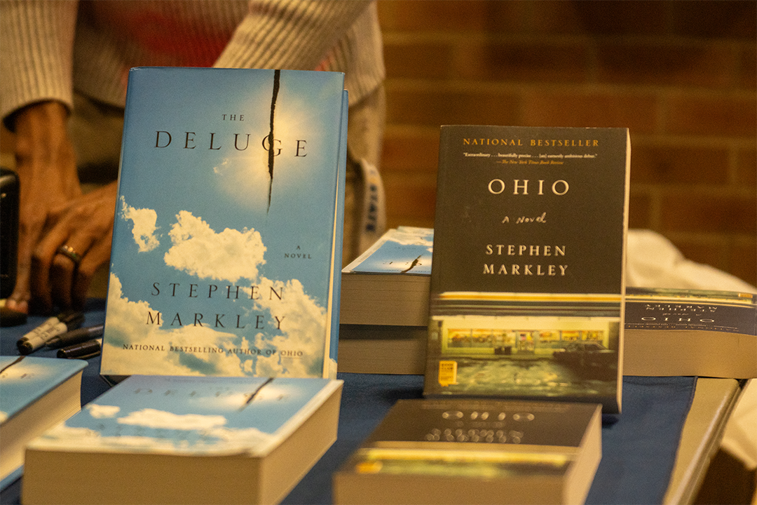 Stephen Markleys books, The Deluge which released in 2023 and Ohio which came out in 2013. Oct. 25, 2023.