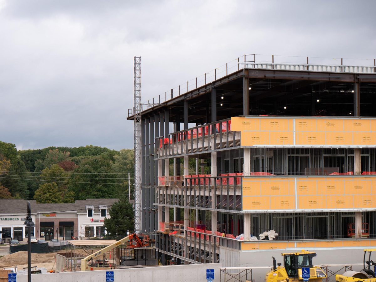 The construction site for the new Crawford Hall business building on Oct. 9, 2023. 