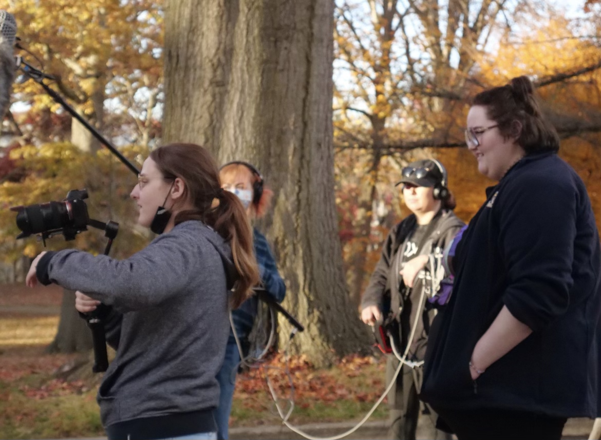 Members of the Female Filmmakers Initiative shoot a scene from their short film Bloomer.