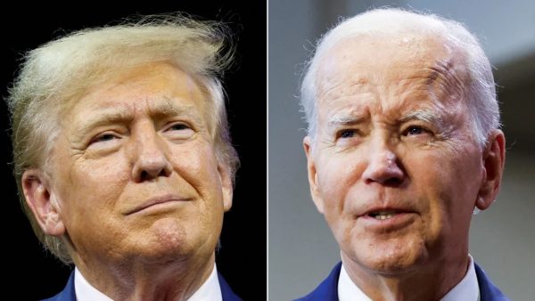 Former President Donald Trump, left, and President Joe Biden. (Reuters)