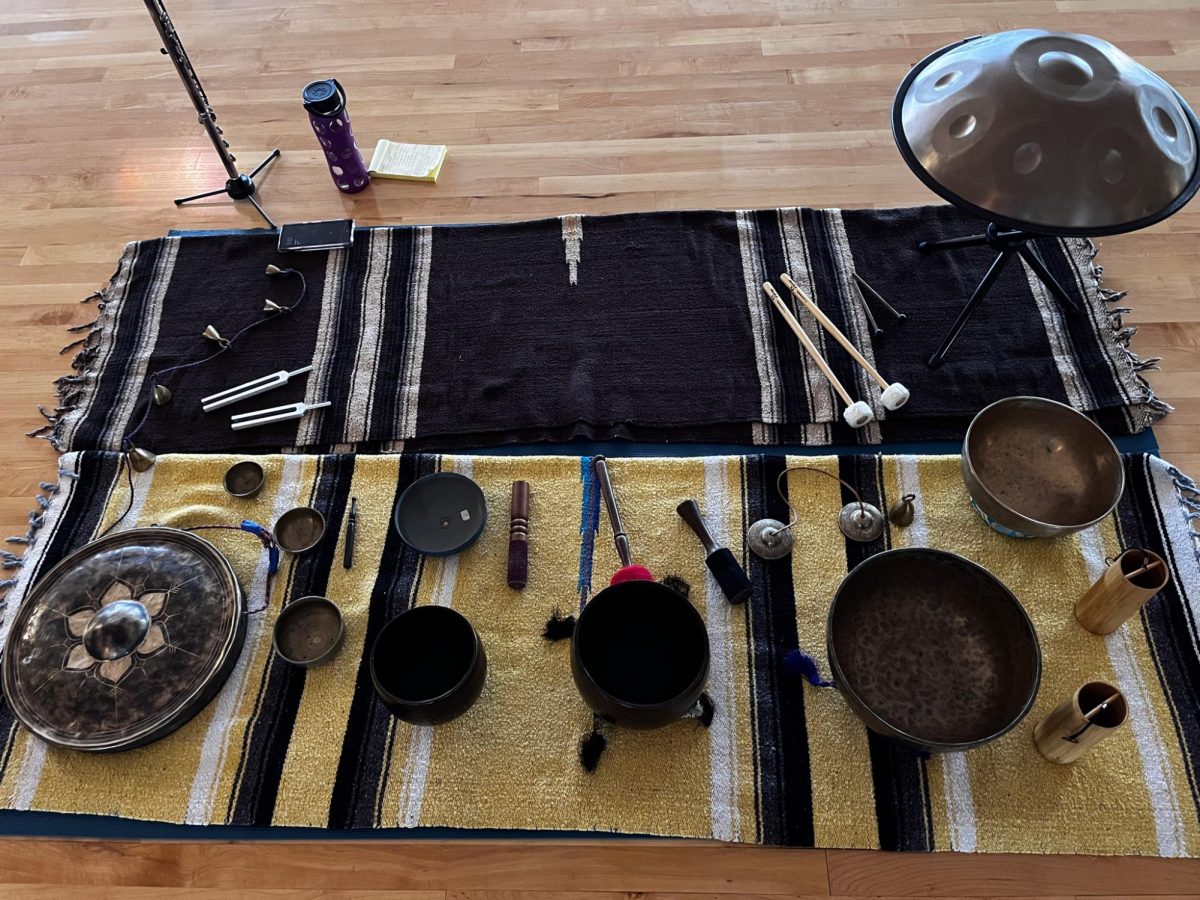 The acoustic instruments used at Kent States Sound Bath Meditation Nov. 4.