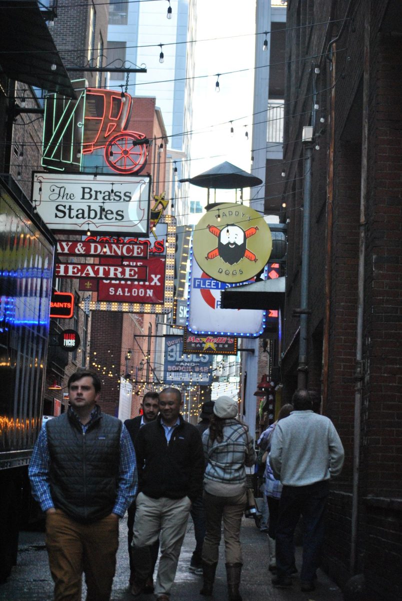 Lights decorate the backstreets of Nashville, Tennessee as Christmas draws closer on Dec. 18, 2023.