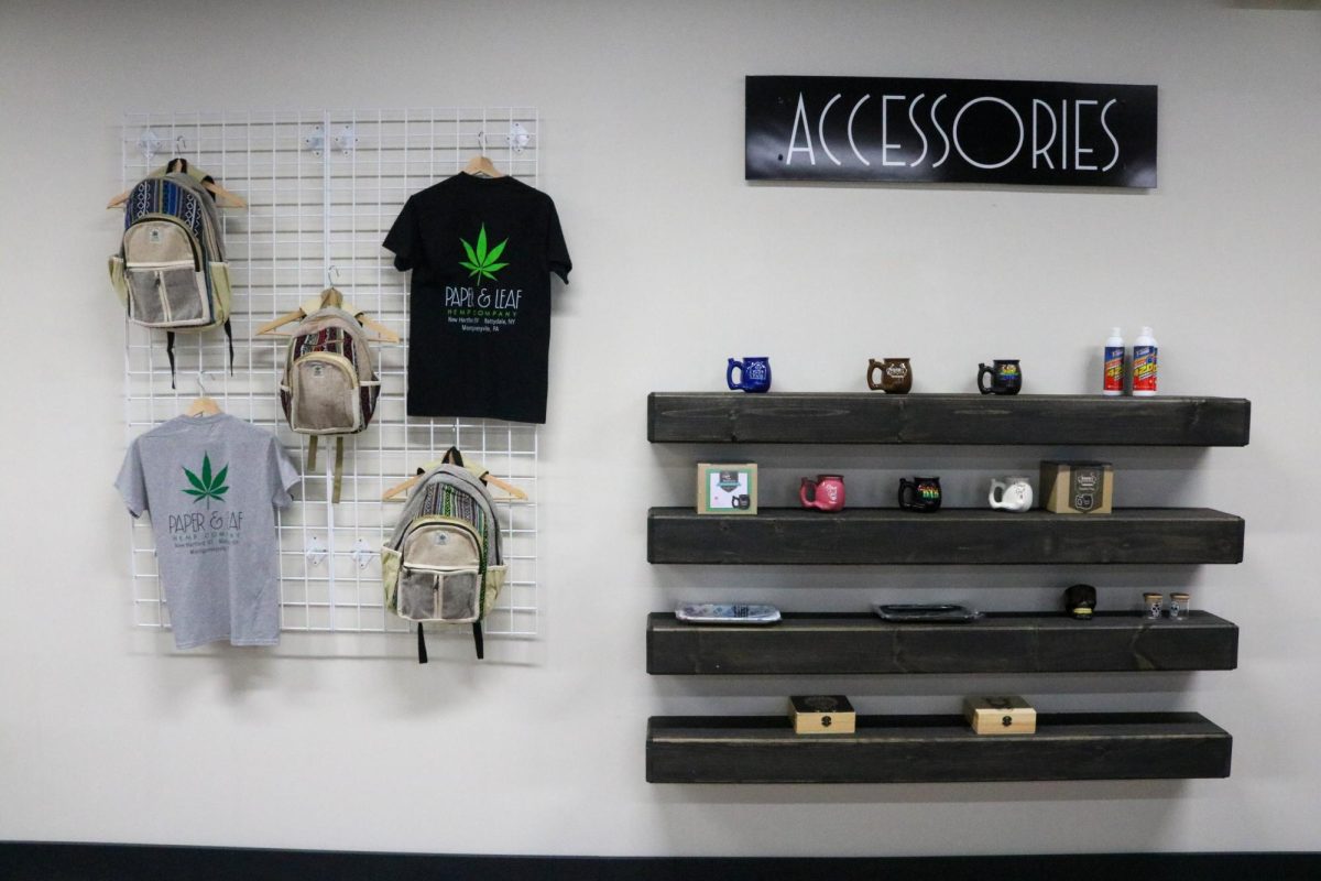 Accessories are on display at Kents new hemp shop, Paper & Leaf, on Jan. 27, 2024.