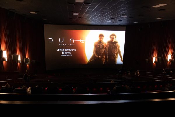 Ticket holders find their seats as they wait for the premiere of Dune Part 2 to start at Cinemark Valley View and XD in Cleveland on Feb. 27, 2024.