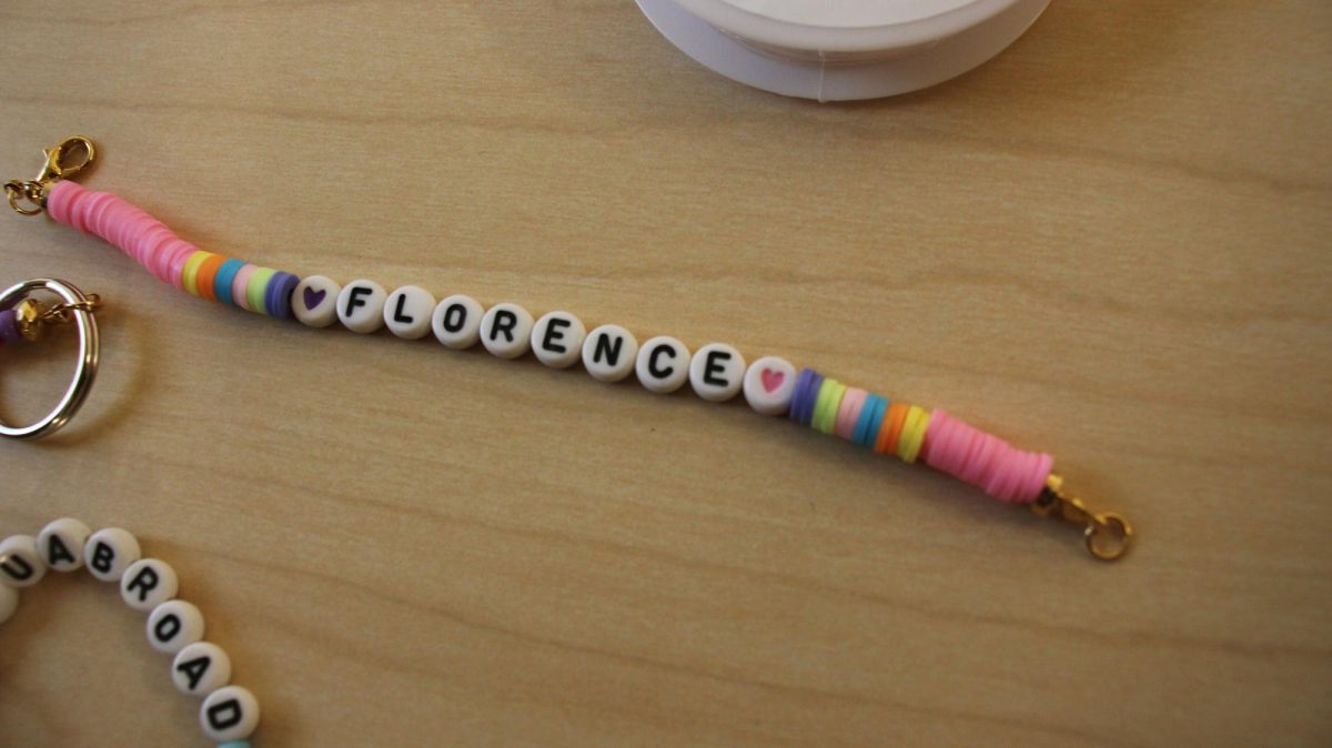 Study Abroad held a friendship bracelet making activity to tell students about Florence study abroad.