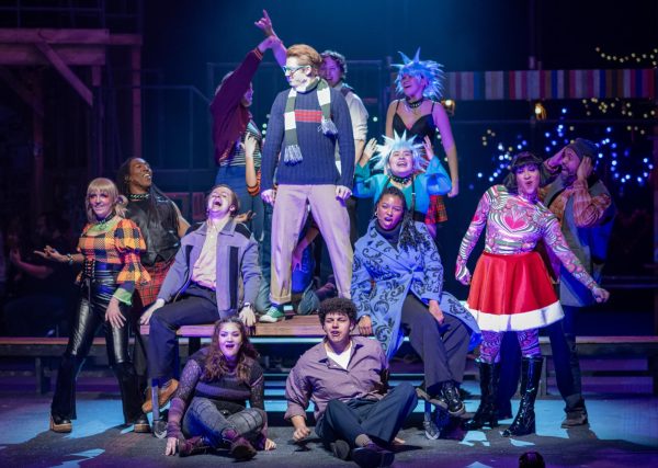 Viva La Vie Boheme! The cast of Rent close out Act 1 by partying and living life during La Vie Boheme. The show plays at E. Turner Stump Theatre from Feb. 16, 2024 through Feb. 25, 2024.