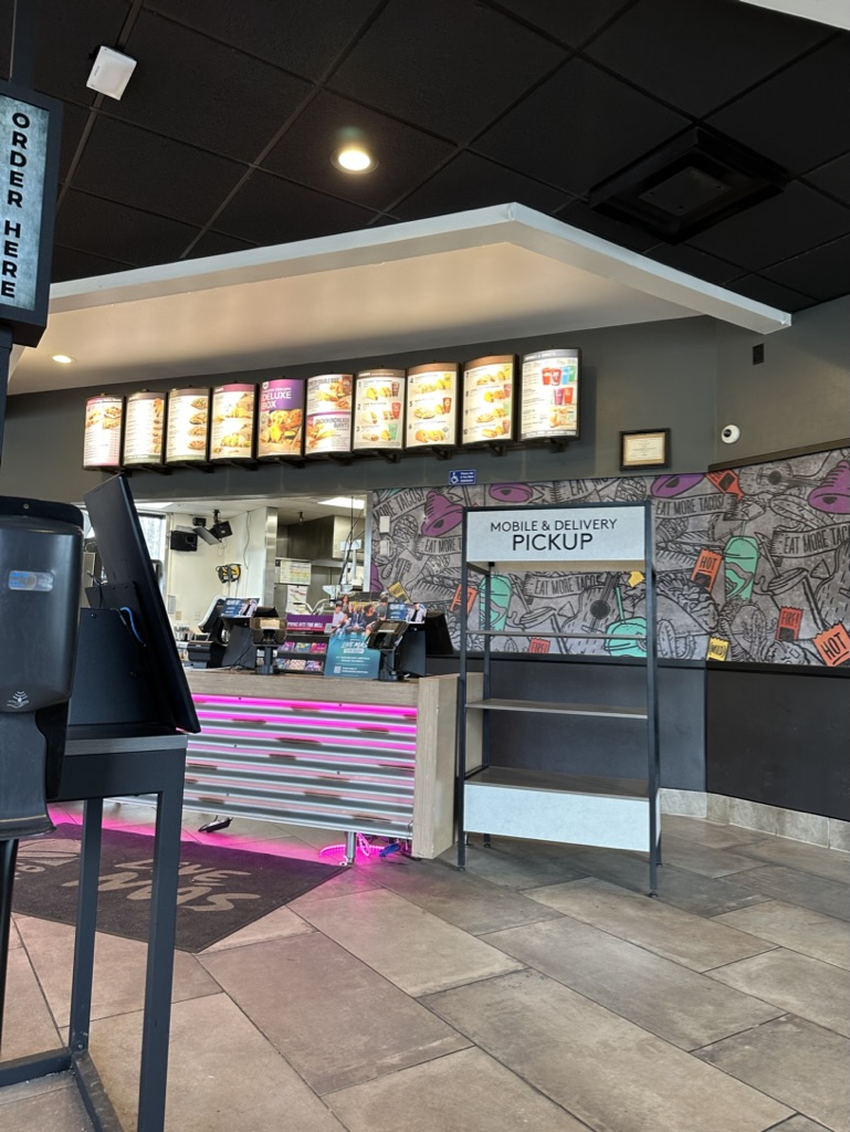 The inside of the Taco Bell, this photo was taken on Wednesday, March 20 2024. Taco Bell is located at 805 E. Main St. Kent, Ohio.