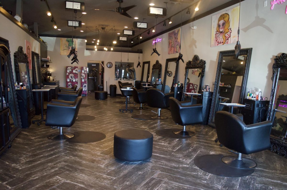 Part of the interior of Skullz Salon on March 22, 2024. The salon is located at 113 Cherry St, 