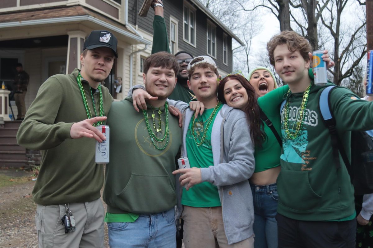 A group of students enjoying the festivities on March 9, 2024 Fake Paddys Day.