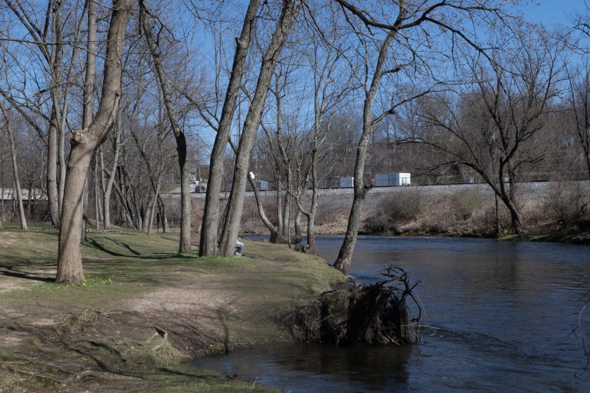 Beautiful scenery and the serene sounds of the rushing Cuyahoga River create a peaceful atmosphere amidst the rush of the city and school at John Brown Tannery Park. Photo taken on March 28, 2024.