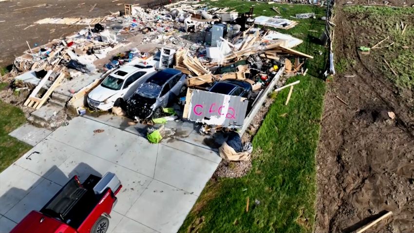 Drone footage shows devastating aftermath of tornado