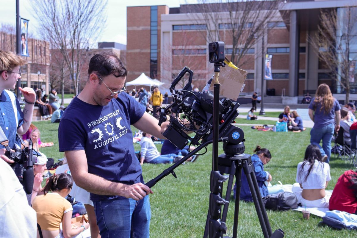 Jon Jivan setting up his camera for the Solar Eclipse on April 8, 2024. 