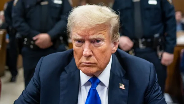 Former U.S. President Donald Trump sits at the defendants table inside the courthouse at his hush money trial at Manhattan Criminal Court on May 30, 2024 in New York City. (Justin Lane/Pool/Getty Images)