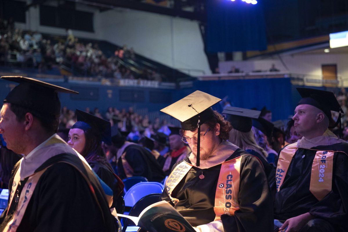 Graduating students gather for the masters, educational specialist and doctoral commencement on May 9, 2024, at the Memorial Athletic and Convocation Center.