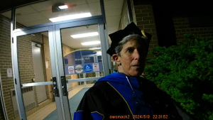 On May 9, 2024, Ellen Glickman, director of Kent State University School of Health Sciences, called 911 to tell police she was locked out of Nixson Hall and had to use the bathroom. | Screen grab from police body camera footage