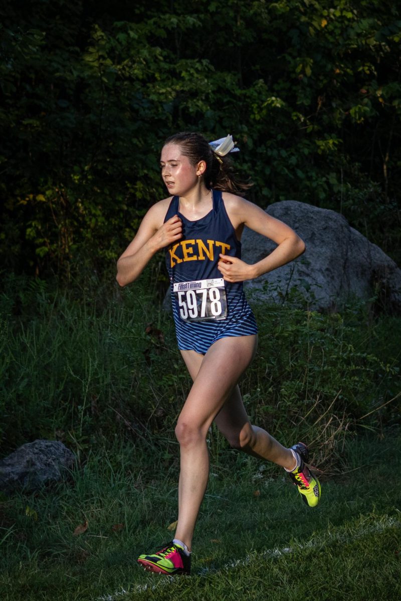 Nora Salem runs her last lap during the cross country meet where she will finish 60th on August 30, 2024.