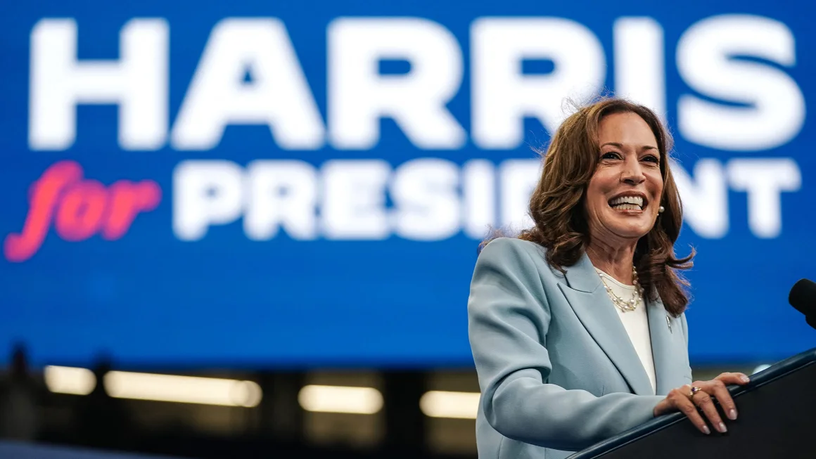 Vice President Kamala Harris speaks at a campaign rally in Atlanta on July 30, 2024. Elijah Nouvelage/AFP/Getty Images.