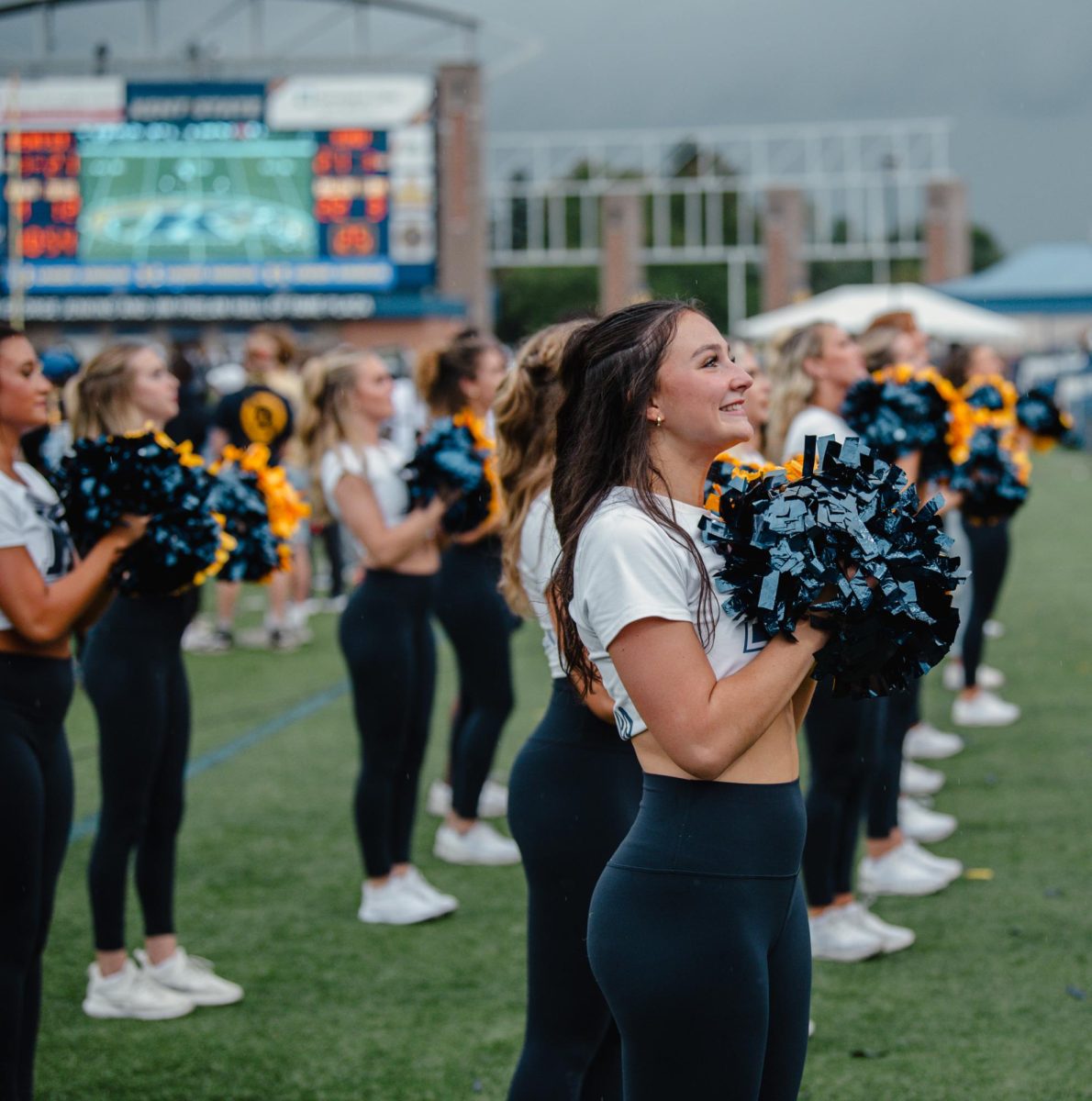 Kent State Dance Team cheering on Kent State Football at their game against Eastern Michigan University. Sept. 28, 2024.