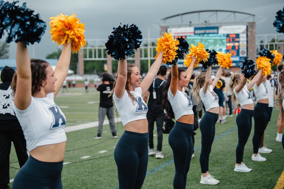 Kent State Dance Team cheering on Kent State Football at their game against Eastern Michigan University. Sept. 28, 2024.