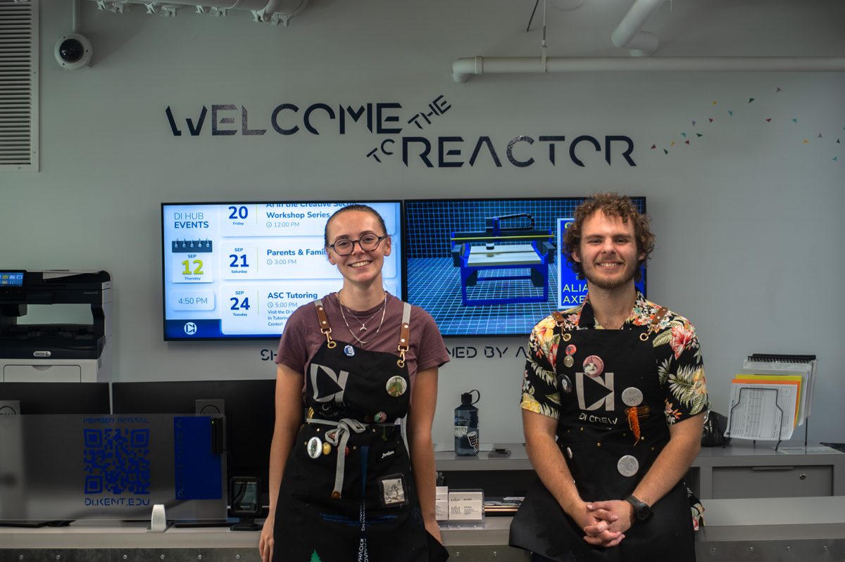 Jordan Bower( left) and Julian Leff( right) work at the Reactor lab in the Di Hub on September 12th, 2024.  