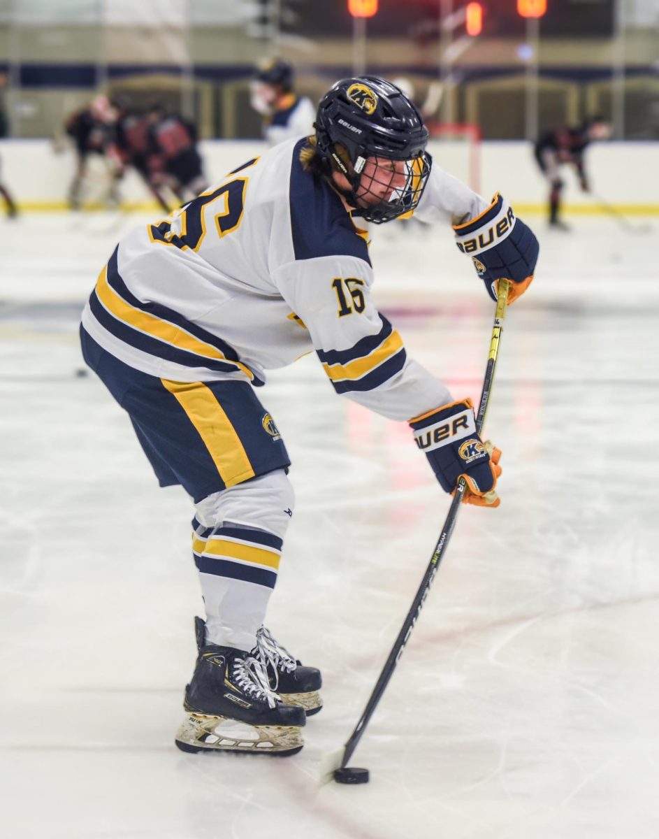 Kent State Sophomore and Forward Bryson Miller shoots on goal during warm ups before the game against Northern Illinois. Sept. 14th, 2024.