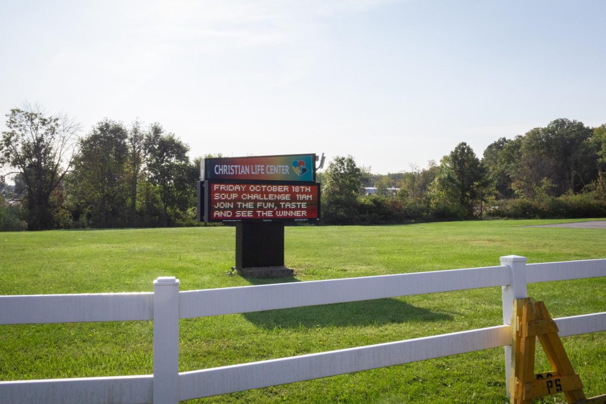 A sign from Christian Life Center, a possible voting location, can be seen from the road on Sept. 13, 2024.