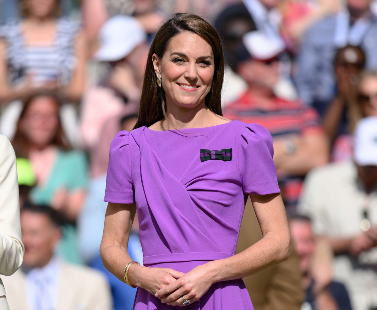 Catherine, Princess of Wales, attends the Wimbledon men's final in London, July 14.