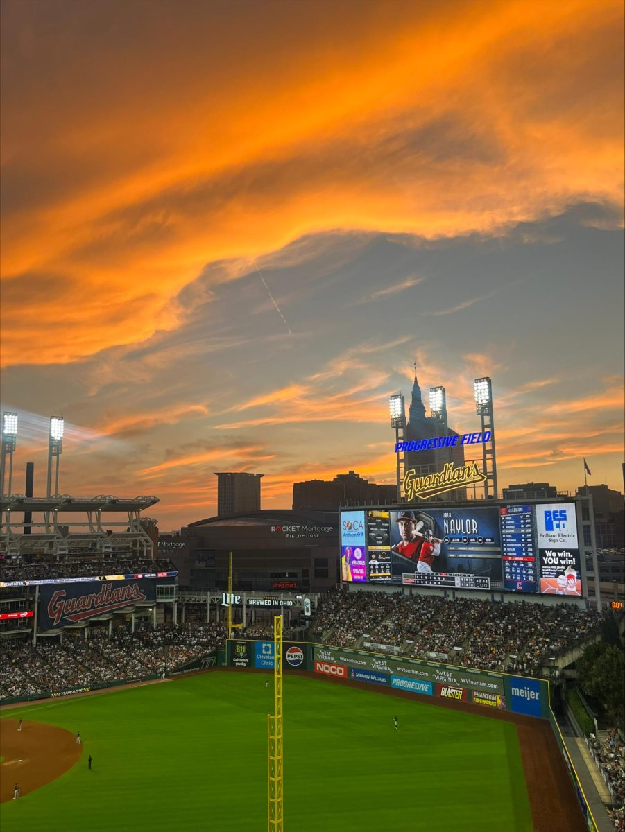 The Cleveland Guardians play against the Pittsburgh Pirates on Aug. 31, 2024 in Cleveland.