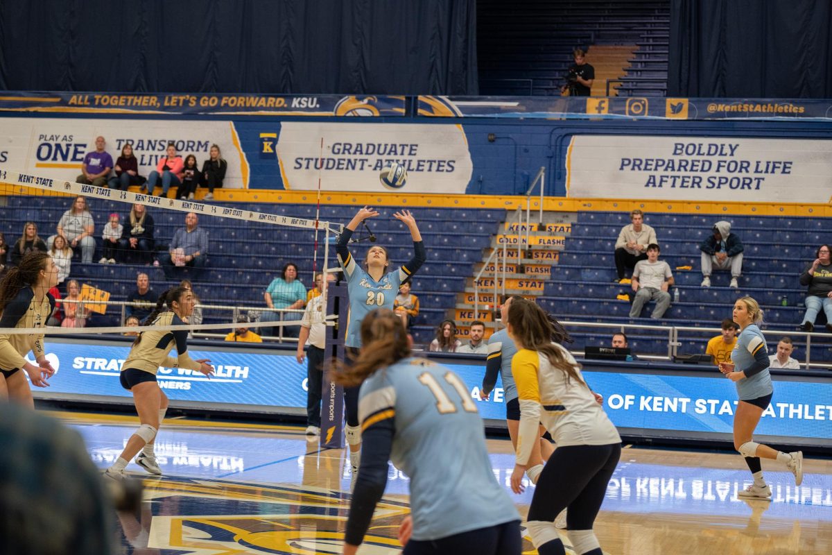 Junior Kendall White  sets the ball at the volleyball game on Nov. 2nd, 2024.