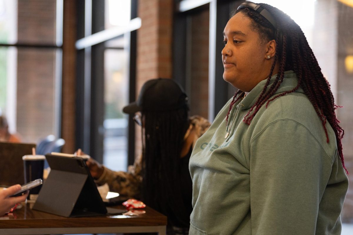 Khori Davis, a sophomore sociology major, voted this morning. 