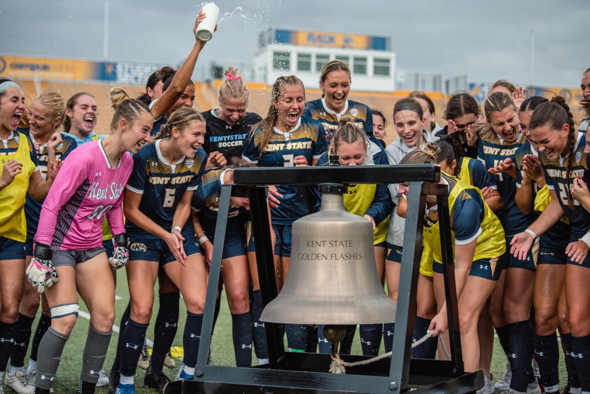 Kent State Soccer team celebrates there win against Bowling Green and sends them to the playoffs. Oct. 31, 2024.