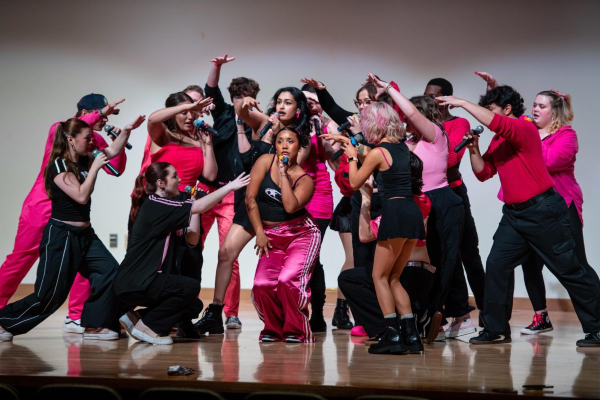 Vocal Intensity performs a sound test before the start of their concert in the KIVA, Friday, Nov. 22, 2024.