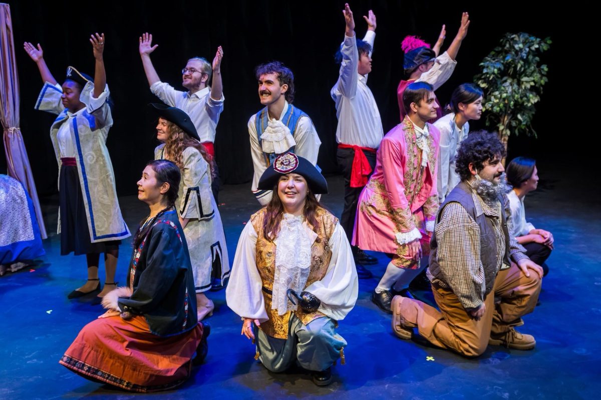 The cast of Kent State Opera Theatre's production of "The Abduction of Figaro" poses during a performance.