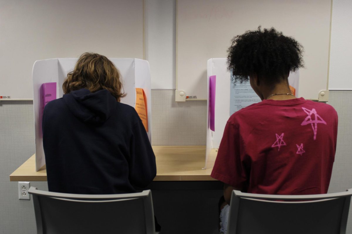 Freshman Michael Satola and junior Trevion Billingsley sat down to cast their votes for the presidential election on November 5, 2024. 