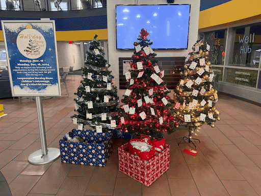 Holiday Giving Trees at the Student Recreation and Wellness Center.